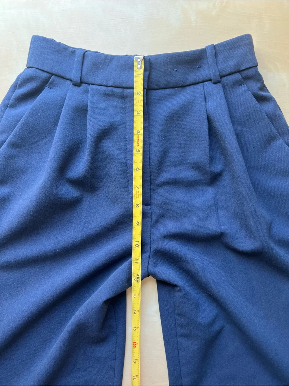 Abercrombie & Fitch Curve Love Navy Wide-Leg Trousers Old Money Effortless Pants - Picture 7 of 10
